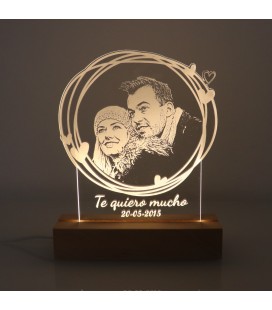 Lámpara led personalizada - Mod. MARCO REDONDO CON FOTO